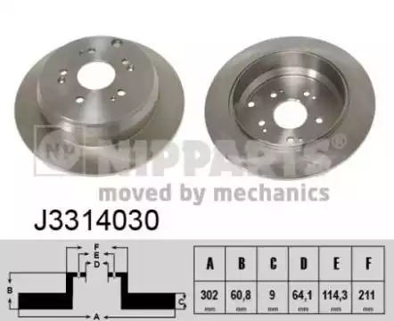 Тормозной диск NIPPARTS J3314030