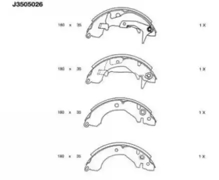 Комлект тормозных накладок NIPPARTS J3505026