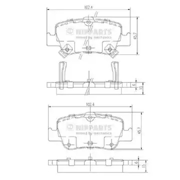 Комплект тормозных колодок NIPPARTS J3612033