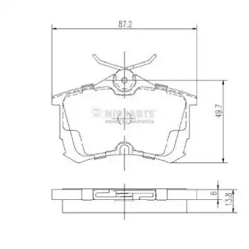 Комплект тормозных колодок NIPPARTS J3614015