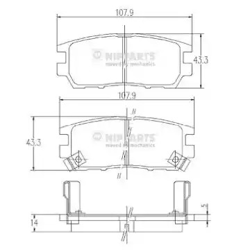 Комплект тормозных колодок NIPPARTS J3615005