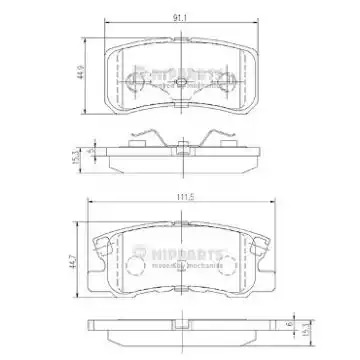 Комплект тормозных колодок NIPPARTS J3615010