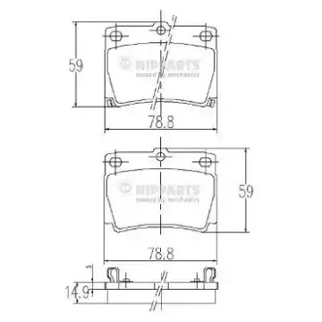 Комплект тормозных колодок NIPPARTS J3615011