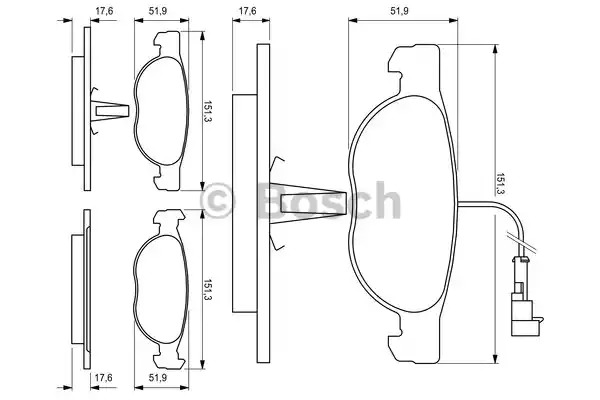 Комплект тормозных колодок BOSCH 0 986 424 246 (BP119, E1 90R-011075/1393, 21930)