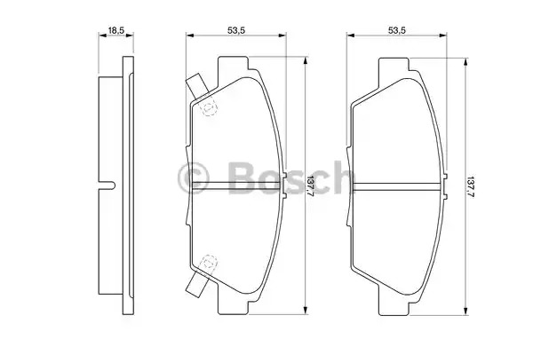 Комплект тормозных колодок BOSCH 0 986 424 289 (BP142, E1 90R - 011075/794, 21 881, 7448D568)