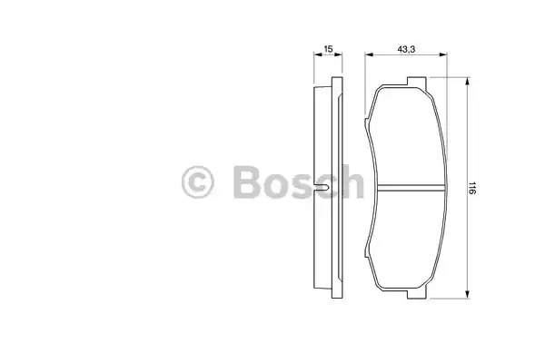 Комплект тормозных колодок BOSCH 0 986 424 313 (BP152, 21 947, 7487D606, 90R-010053/001)