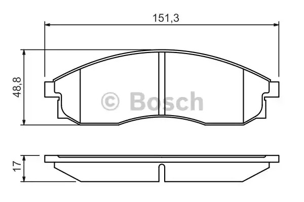 Комплект тормозных колодок BOSCH 0 986 424 340 (BP161, E9 90R-02A1080/0511, 23086)