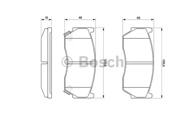 Комплект тормозных колодок BOSCH 0 986 424 369 (BP180, E1 90R-011075/1627, 23004, 7546D668)