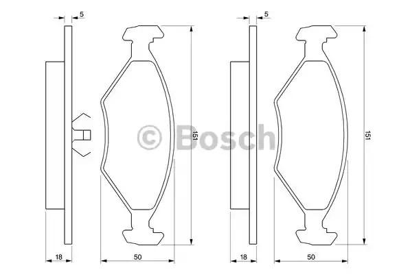 Комплект тормозных колодок BOSCH 0 986 424 458 (BP227, 21 962, 8288D350, 90R-010273/002)