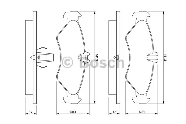 Комплект тормозных колодок BOSCH 0 986 424 463 (BP232, 21 621, 7850D951, 90R-010249/002)