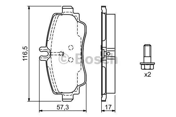 Комплект тормозных колодок BOSCH 0 986 424 470 (BP239, E13 90R-010215/002, 23070)