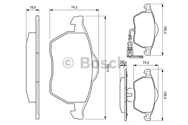 Комплект тормозных колодок BOSCH 0 986 494 018 (BP262, 23 392, 90R-010221/008)