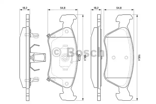 Комплект тормозных колодок BOSCH 0 986 424 560 (BP308, 21 975, 90R-010035/003)