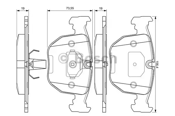 Комплект тормозных колодок BOSCH 0 986 494 028 (BP330, E9 90R - 02A0904/1492, 21 486)