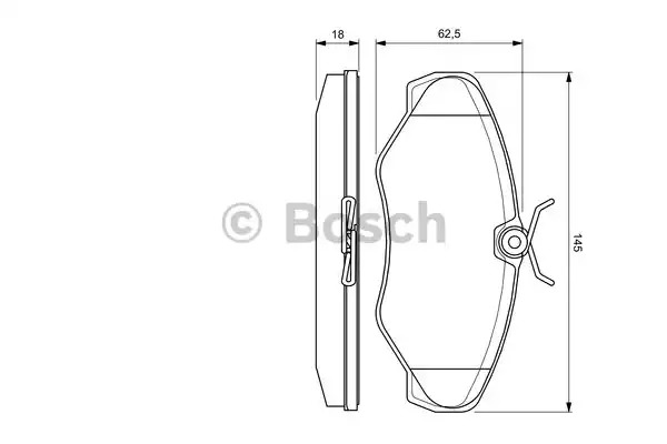 Комплект тормозных колодок BOSCH 0 986 424 636 (BP355, E9 90R - 02A0904/0458, 23248)