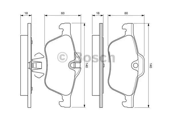 Комплект тормозных колодок BOSCH 0 986 424 652 (BP368, 23281, 7841D939, 90R011199/037)