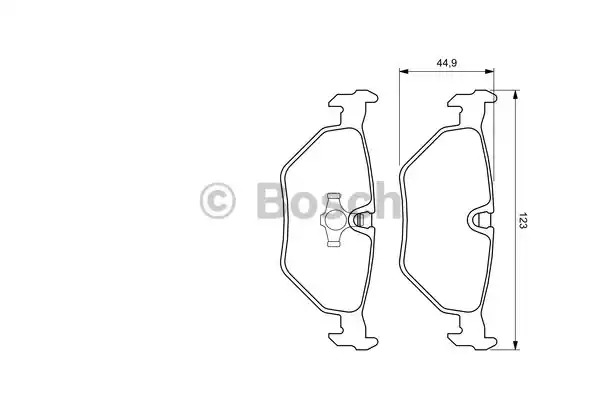 Комплект тормозных колодок BOSCH 0 986 424 667 (BP383, E1 90R-011195/081, 21 934)