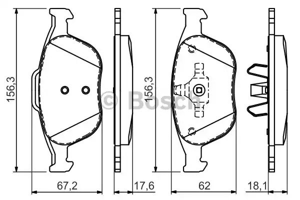 Комплект тормозных колодок BOSCH 0 986 424 701 (BP414, E1 90R-011199/020, 23 440, 7871D970)