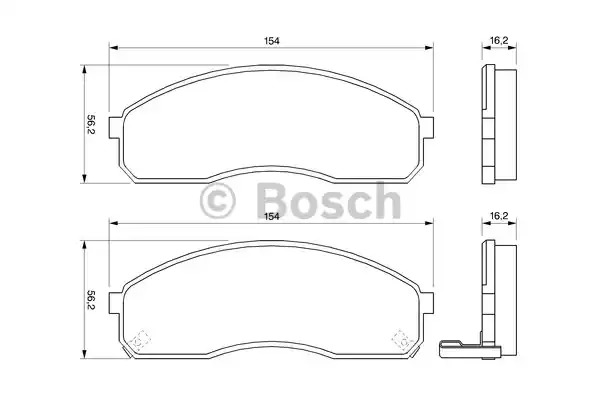 Комплект тормозных колодок BOSCH 0 986 424 714 (BP426, 23 649, 90R-010135/004)