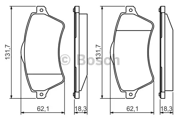 Комплект тормозных колодок BOSCH 0 986 424 721 (BP432, E9 90R-02A0904/0892, 23615, 7827D926)