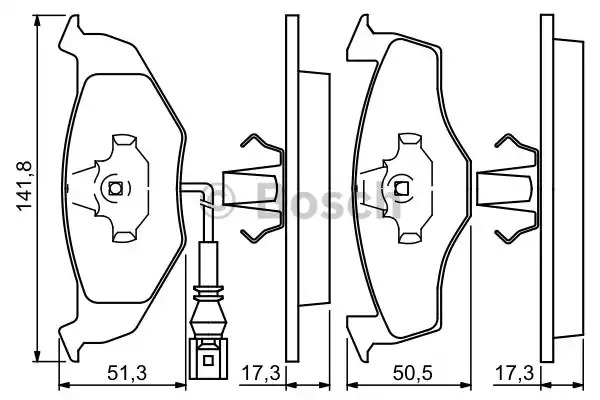 Комплект тормозных колодок BOSCH 0 986 424 723 (BP434, 21 868, 7569D694, 90R-010218/004)