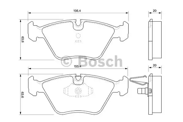 Комплект тормозных колодок BOSCH 0 986 424 767 (BP473, 23 183, 7592D946, 90R-010271/004)