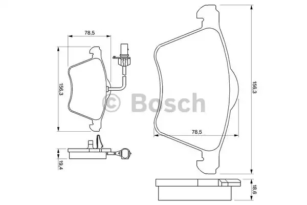 Комплект тормозных колодок BOSCH 0 986 424 780 (BP921, E11 90R-01766/7202, 23419, 7884D982)