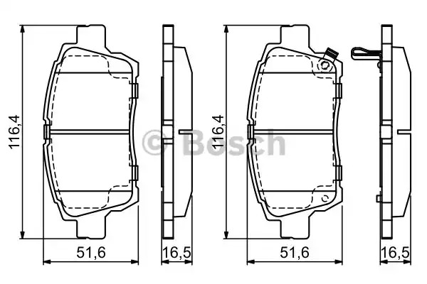 Комплект тормозных колодок BOSCH 0 986 424 803 (BP970, E9 90R-01899/183, 23510)