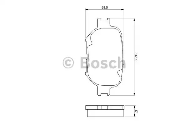 Комплект тормозных колодок BOSCH 0 986 424 808 (BP946, E1 90R-011096/788, 23864, 7691D817)