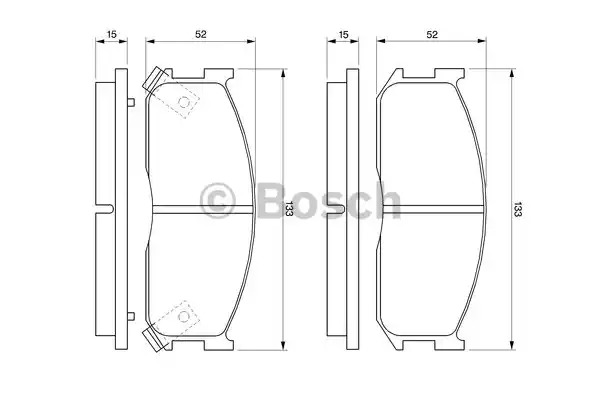 Комплект тормозных колодок BOSCH 0 986 460 020 (BP490, 20 002, 90R-010015/004)