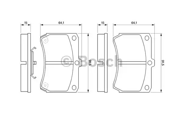 Комплект тормозных колодок BOSCH 0 986 460 390 (BP497, 20 039, 90R-01 0/725)