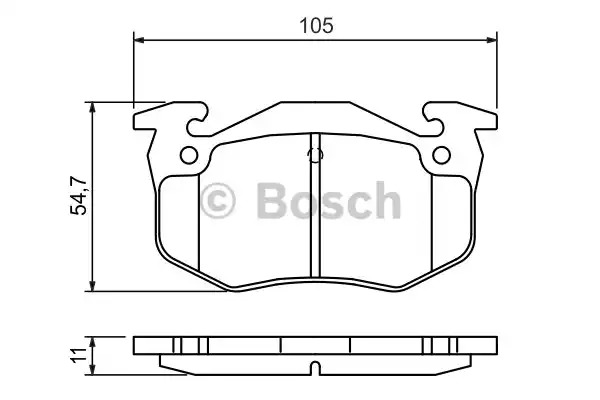 Комплект тормозных колодок BOSCH 0 986 460 970 (BP539, D1220, E1 90R-011195/310, 20635)