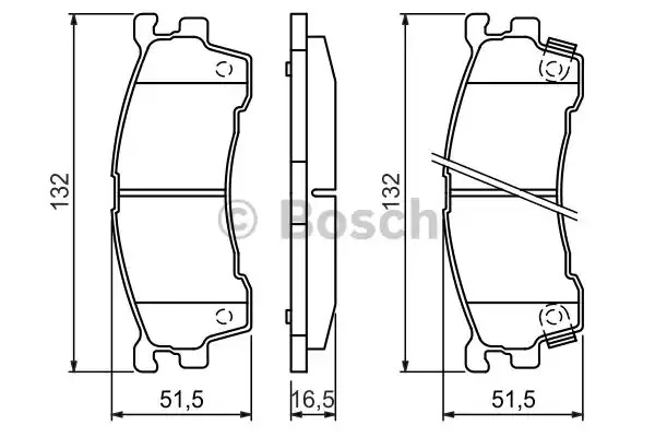 Комплект тормозных колодок BOSCH 0 986 460 975 (BP544, E3 90R-01 0/715, 21755)