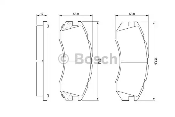 Комплект тормозных колодок BOSCH 0 986 460 984 (BP553, 21 496, 7350MD47; 7350D470, 90R-010057/003)