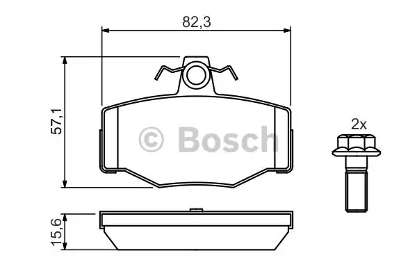 Комплект тормозных колодок BOSCH 0 986 460 993 (BP560, E1 90R - 011078/863, 21 545)