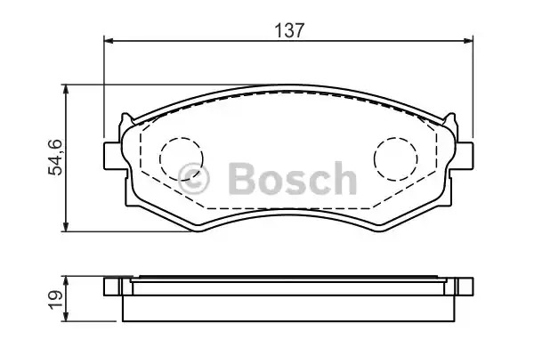 Комплект тормозных колодок BOSCH 0 986 461 139 (BP588, E9 90R-02A1080/1254, 21526, 7318D430;7407D526;7318D653;7407D653)