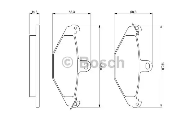 Комплект тормозных колодок BOSCH 0 986 461 148 (BP597, E1-90R011075/1163, 20410)