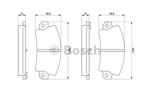 Комплект тормозных колодок BOSCH 0 986 463 490 (BP638, 20 336, 8274D116; 764D44; 793D98, 90R-010058/003)