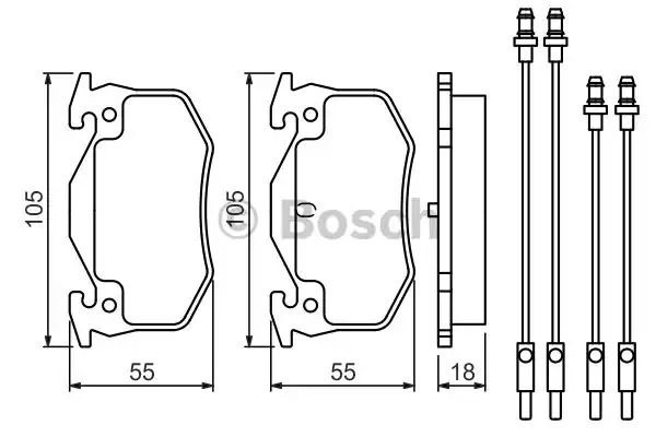 Комплект тормозных колодок BOSCH 0 986 466 350 (BP683, E1 90R-011195/317, 20859)