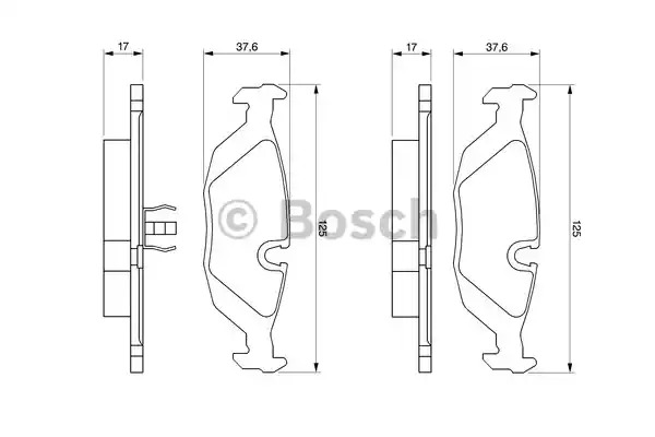 Комплект тормозных колодок BOSCH 0 986 466 751 (BP695, E1 90R-01245/071, 20675)