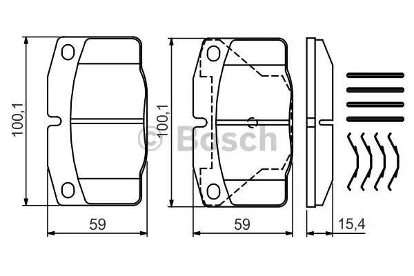 Комплект тормозных колодок BOSCH 0 986 469 390 (BP747, E4 90R - 01590/1335, 20 939)