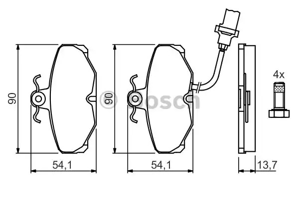 Комплект тормозных колодок BOSCH 0 986 469 820 (BP757, E9 90R-02A1081/2737, 20981)