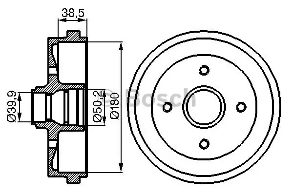 Тормозный барабан BOSCH 0 986 477 002 (DB084)