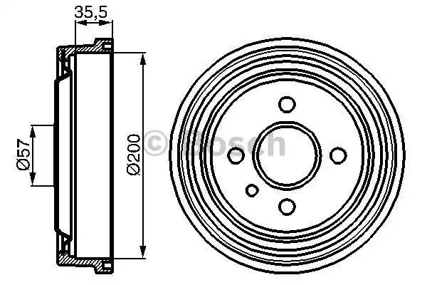 Тормозный барабан BOSCH 0 986 477 021 (DB100)