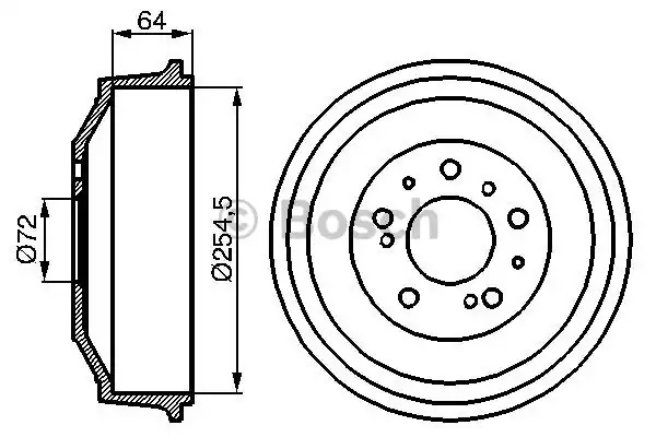 Тормозный барабан BOSCH 0 986 477 031 (DB107)