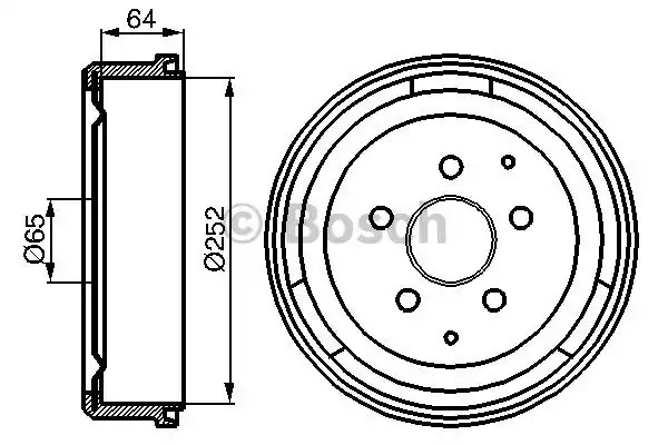 Тормозный барабан BOSCH 0 986 477 033 (DB109)