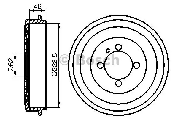 Тормозный барабан BOSCH 0 986 477 039 (DB114)