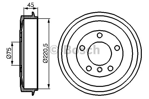 Тормозный барабан BOSCH 0 986 477 043 (DB118)