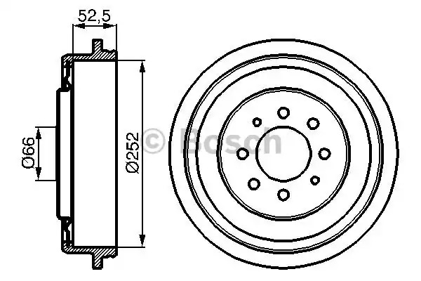 Тормозный барабан BOSCH 0 986 477 067 (DB142)