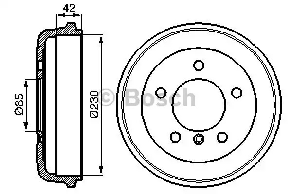 Тормозный барабан BOSCH 0 986 477 101 (DB176)